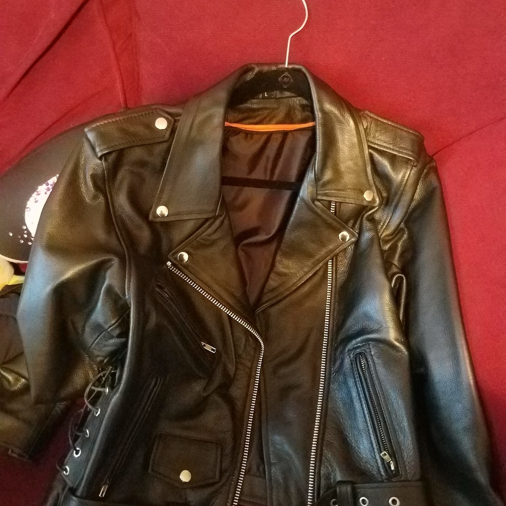 Leather moto jacket
